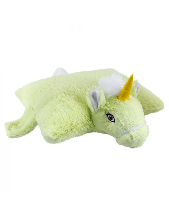Unicorn Katlanır Yastık Peluş Yeşil