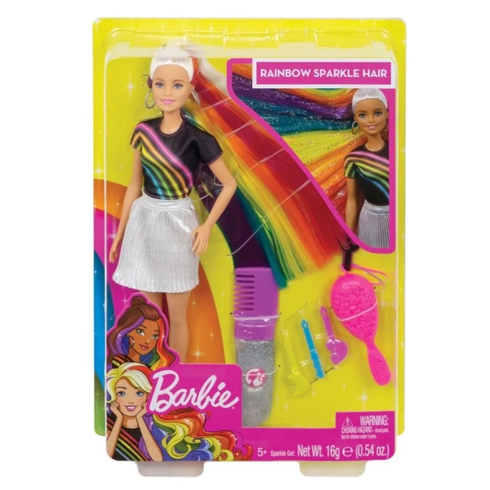 Barbie Gökkuşağı Renkli Saçlar Bebeği