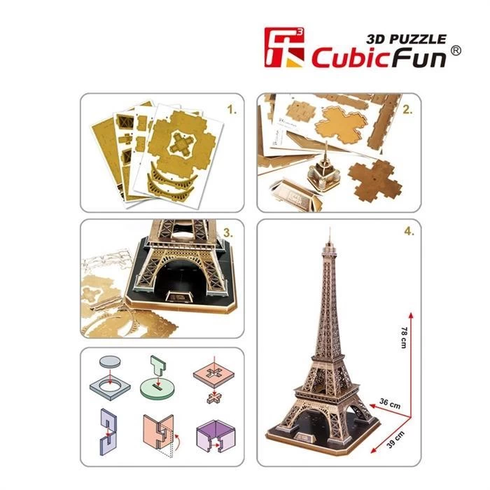 Cubic Fun 3D 82 Parça Puzzle Eyfel Kulesi - Fransa