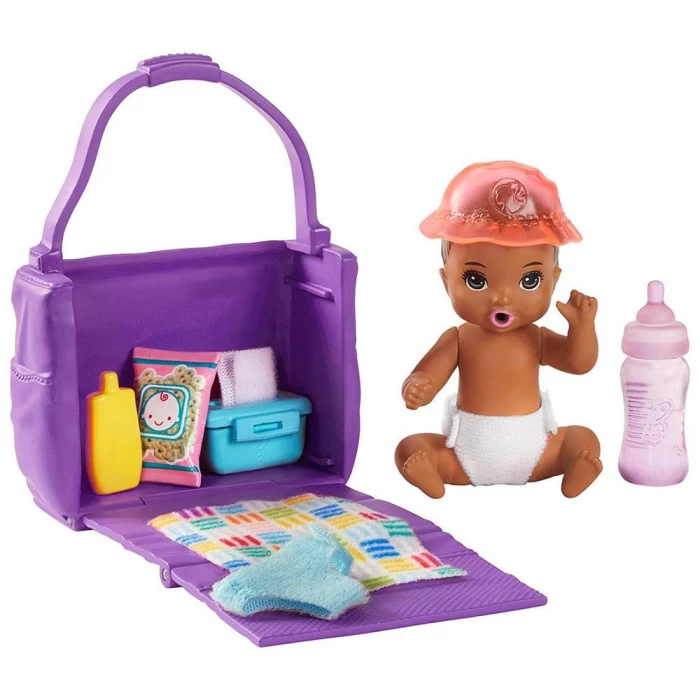 Barbie Bebek Bakıcısı Özellikli Minik Bebekler - Besleme ve Bez D