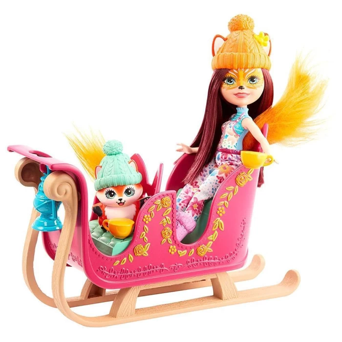 Enchantimals Felicity Fox ve Flick Fantastik Kar Kızağı Oyun Seti