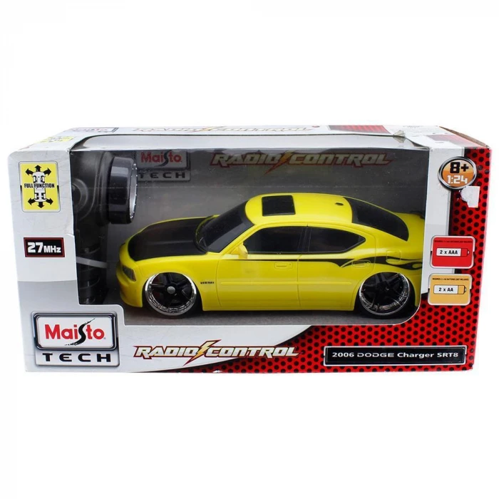 Maisto 1:24 2006 Dodge Charger SRT8 Uzaktan Kumandalı Araba Sarı
