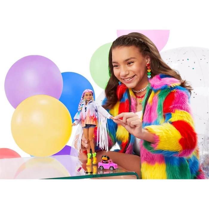 Barbie Extra Renkli Örgü Saçlı Bebek