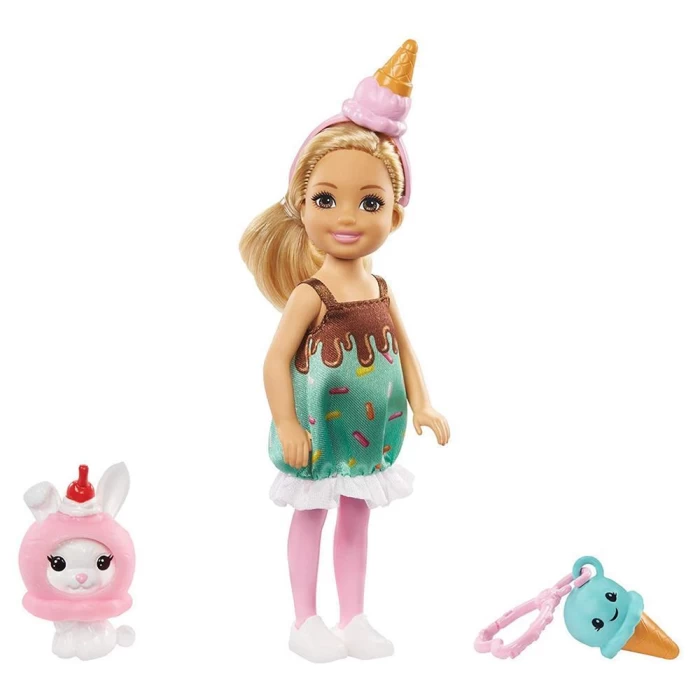 Barbie Kostümlü Chelsea ve Hayvacığı Oyun Setleri GHV72