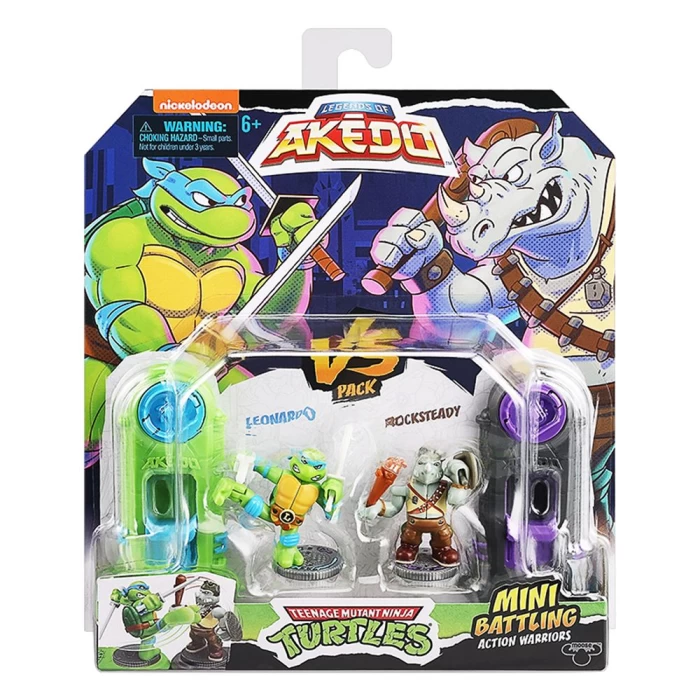 Akedo TMNT Leonardo ve Rocksteady 2li Figür