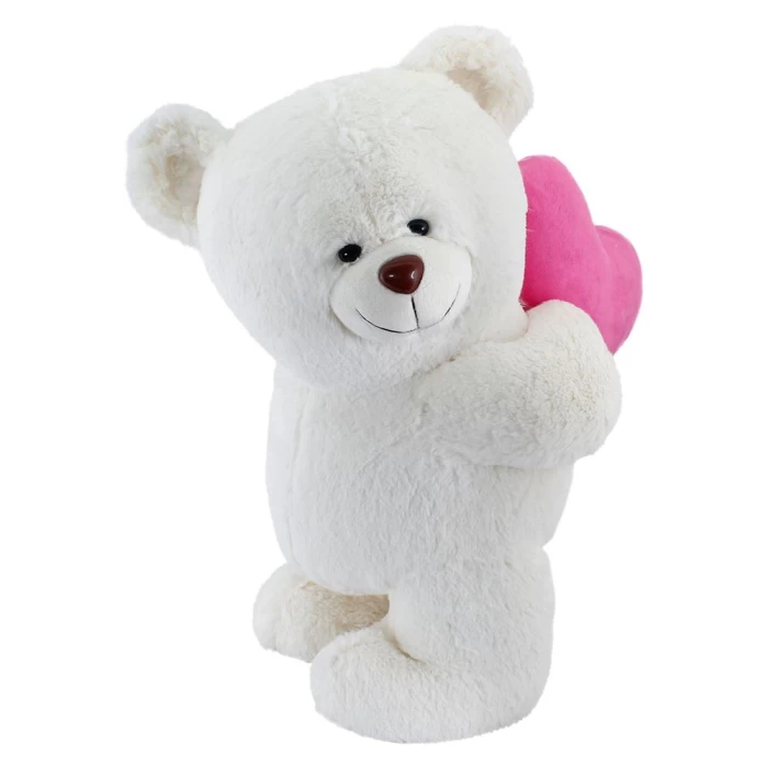 Arkada Kalp Tutan Ayakta Peluş Ayı 55 cm - Krem