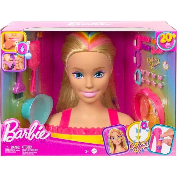 Barbienin Gökkuşağı Saçlı Büstü ve Aksesuarları