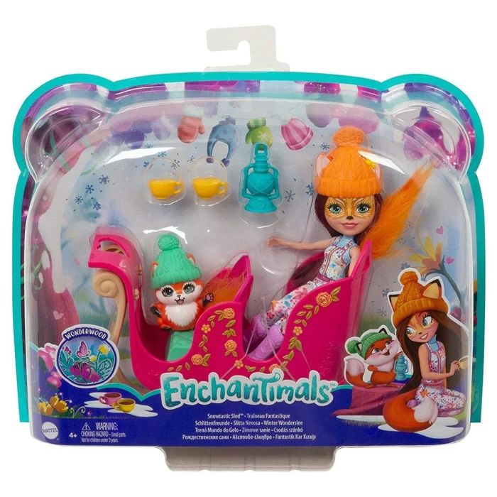 Enchantimals Felicity Fox ve Flick Fantastik Kar Kızağı Oyun Seti