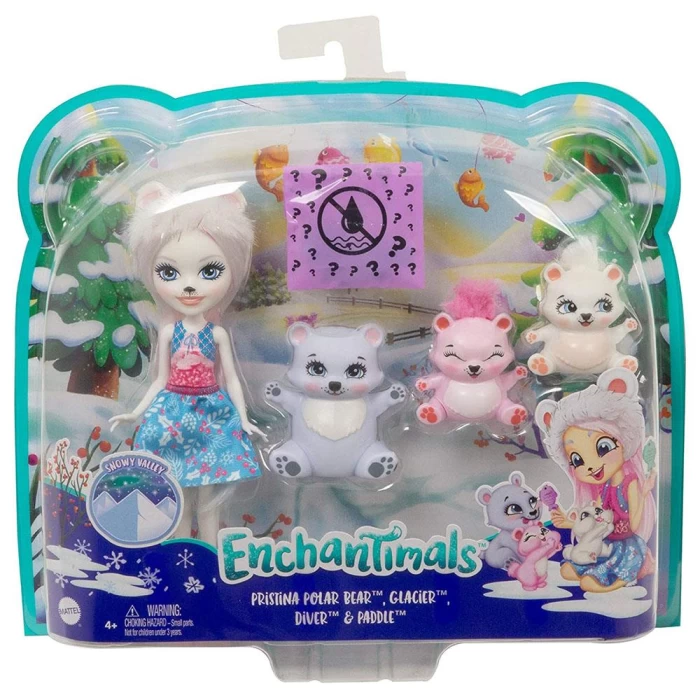 Enchantimals Pristina Polar Beer, Glacier, Diver ve Paddle Oyun S