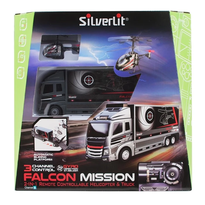 Silverlit Nano Falcon Kumandalı Helikopter ve TIR 3CH Siyah