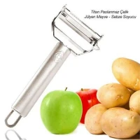 Jülyen Sebze Meyve Soyucu Kesici Titan Paslanmaz Çelik Çok Yönlü Kesici Doğrayıcı