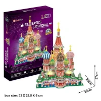 Cubic Fun 3D Puzzle 224 Parça St. Basils Katadrali - Rusya (Led