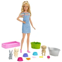 Barbie ve Hayvanları Banyo Eğlencesinde Oyun Seti