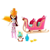 Enchantimals Felicity Fox ve Flick Fantastik Kar Kızağı Oyun Seti