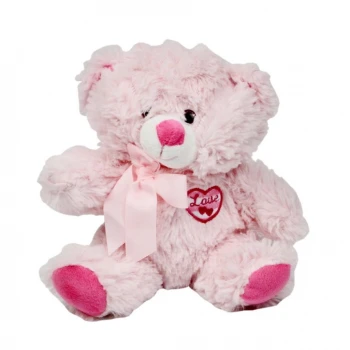 Peluş Love Kalp Desenli Pembe Ayı 35 cm