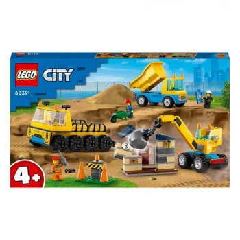 LEGO City İnşaat Kamyonları ve Yıkım Gülleli Vinç 60391