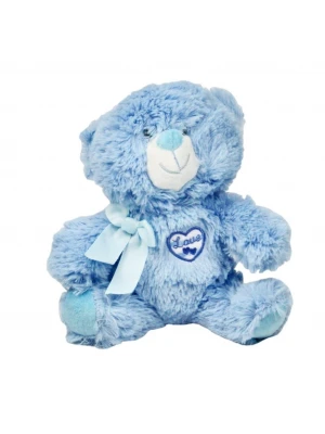 Peluş Love Kalp Desenli Mavi Ayı 28 cm