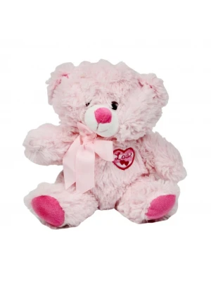 Peluş Love Kalp Desenli Pembe Ayı 35 cm
