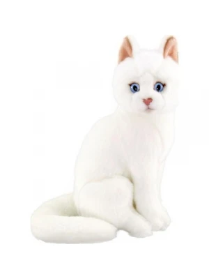 Animals Of The World Oturan Beyaz Kedi Peluş Oyuncak 22 cm