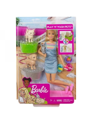 Barbie ve Hayvanları Banyo Eğlencesinde Oyun Seti