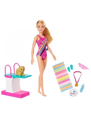 Barbie Seyahatte Yüzücü Barbie Oyun Seti - 30 cm Bebek
