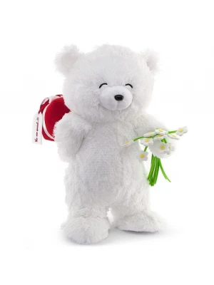 Neco Plush Fluffy Hediye Kutulu Ve Çiçekli Ayı 55 Cm