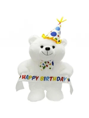 Neco Plush Papyonlu Happy Birthday Peluş Ayı 45 cm