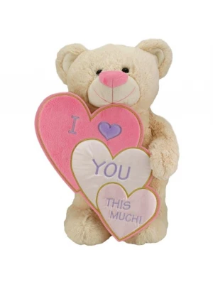 Neco Plush I Love İç İçe Kalpli Ayakta Peluş Ayı 70 cm