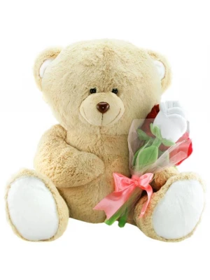 Neco Plush 3 Güllü Oturan Ayı 55 Cm