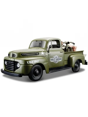Maisto 1/24 1948 Ford F-1 Pickup Harley Davidson Model Araba
