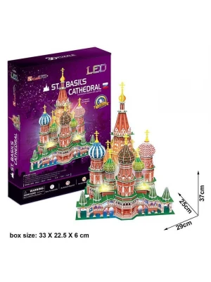 Cubic Fun 3D Puzzle 224 Parça St. Basils Katadrali - Rusya (Led