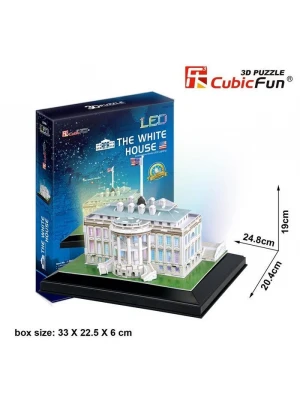 Cubic Fun 3D 56 Parça Led Puzzle Beyaz Saray - ABD  (Led Işıklı)