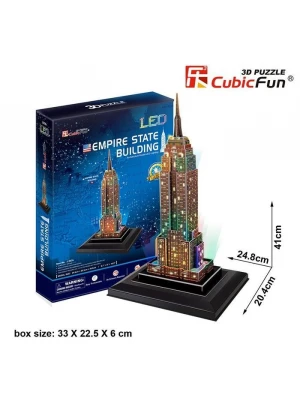 Cubic Fun 3D 38 Parça Puzzle Empire State Binası ABD Led Işıklı
