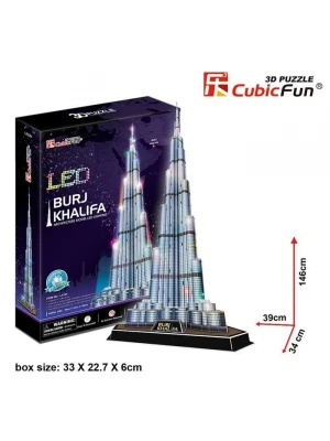 Cubic Fun 3D 136 Parça Led Puzzle Burç Halife Binası - Dubai (Led