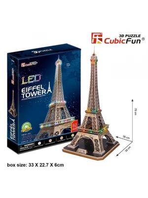 Cubic Fun 3D 82 Parça Puzzle Eiffel Kulesi - Fransa (Led Işıklı)