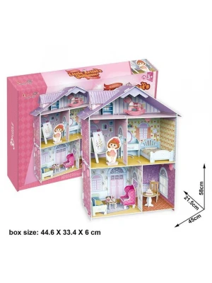 Cubic Fun 3D 60 Parça Çocuk Puzzle Küçük Artistin Evi