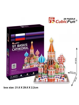 Cubic Fun 3D 47 Parça Puzzle St. Aziz Vasil Katedrali - Rusya