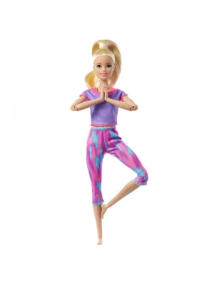 Barbie Sonsuz Hareket Bebeği - Sarışın, desenli taytlı