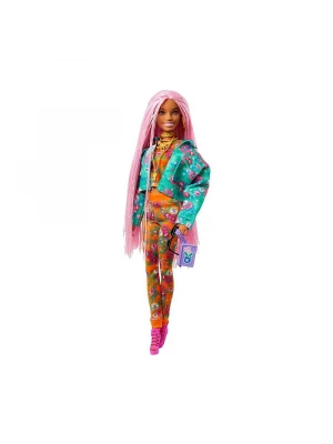 Barbie Extra Pembe Örgü Saçlı Bebek