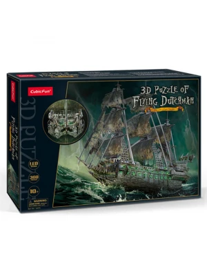 CubicFun Uçan Hollandalı Korsan Gemisi 3D Puzzle 360 Parça LED Iş