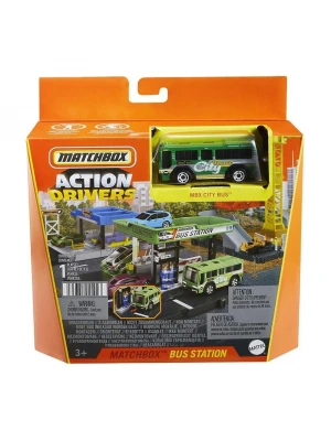 Matchbox Aksiyon Sürücüleri Otobüs Durağı Oyun Seti