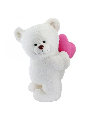 Arkada Kalp Tutan Ayakta Peluş Ayı 55 cm - Krem