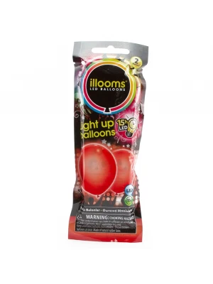Illooms Led Işıklı Balon 2’li Paket Kırmızı Renk