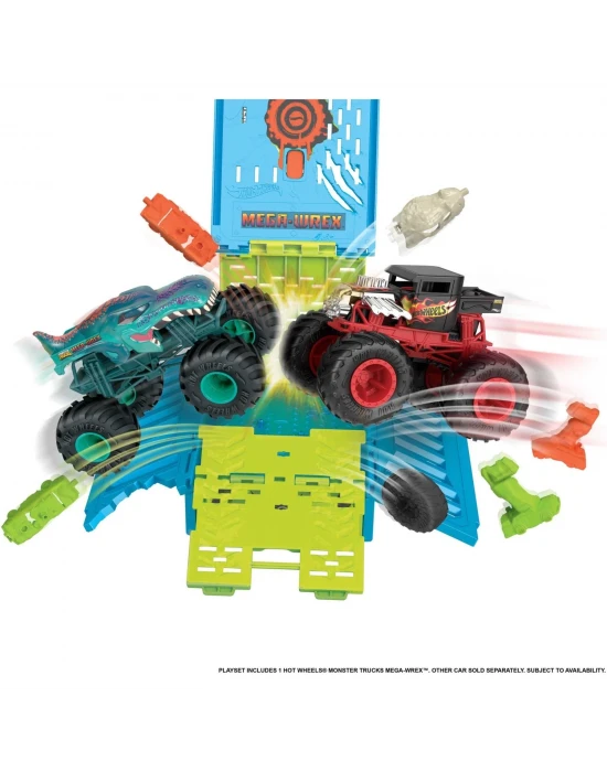 Hot Wheels Monster Trucks 1:24 Mega Wrexin Çarpışma Kafesi - HNC29