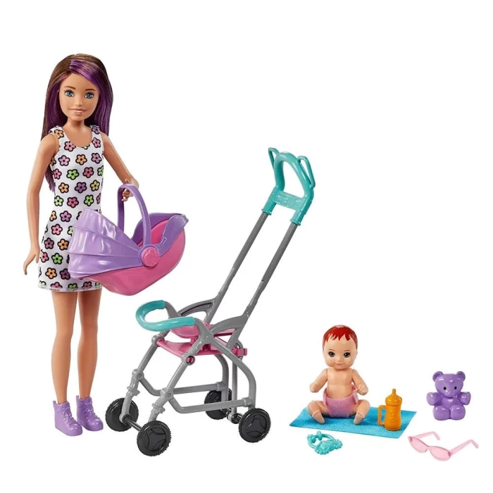 Barbie Bebek Bakıcılığı Oyun Seti GXT34