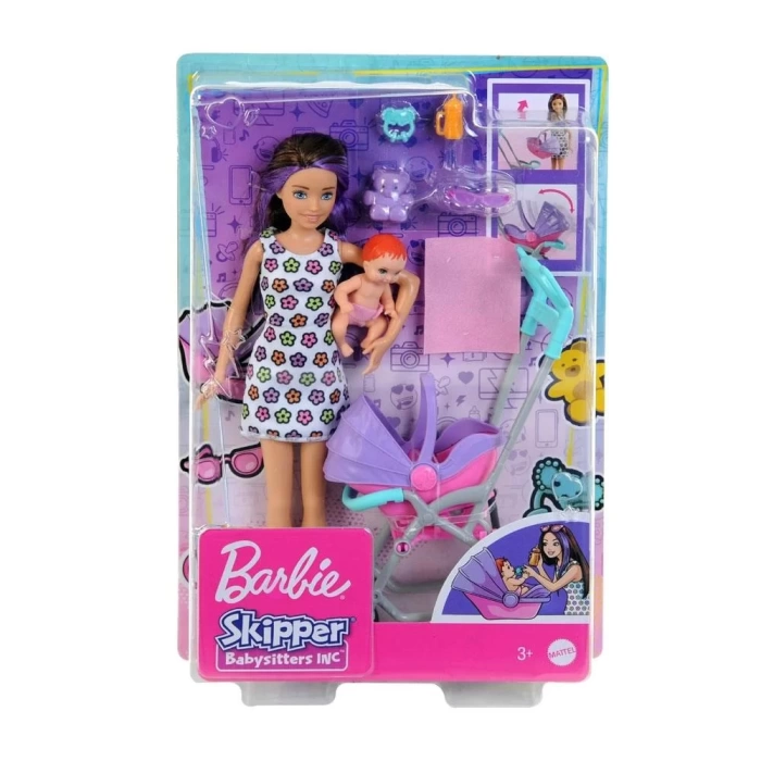 Barbie Bebek Bakıcılığı Oyun Seti GXT34