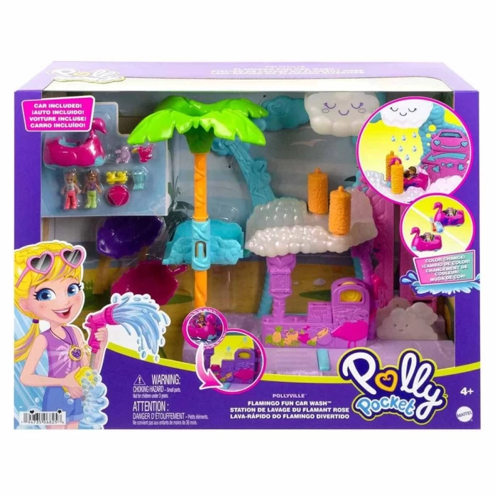 Polly Pocket Flamingo Araba Su Eğlencesi Oyun Seti