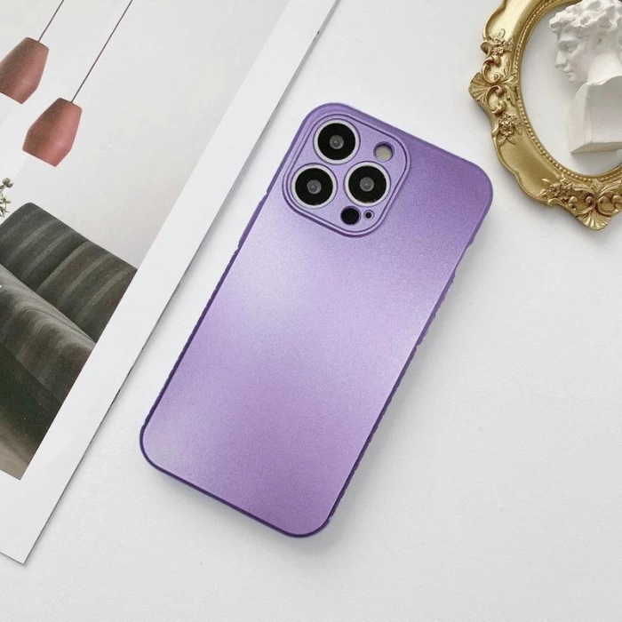 İphone 11 Pro Max Metalic Renk Kamera Korumalı Kare Silikon Kılıf