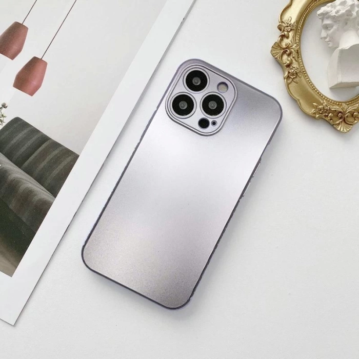 İphone 12 Pro Max Metalic Renk Kamera Korumalı Silikon Kılıf
