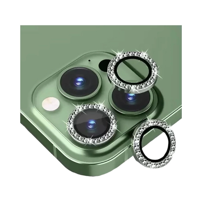 İphone 12 Pro Max  Taşlı Kamera Lens Koruyucu Çerçeveli Koruyucu